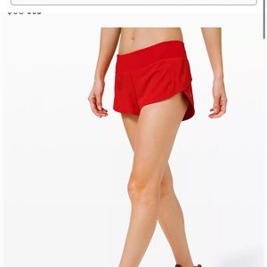 Lululemon Dark Red Speed-up short, Size 4